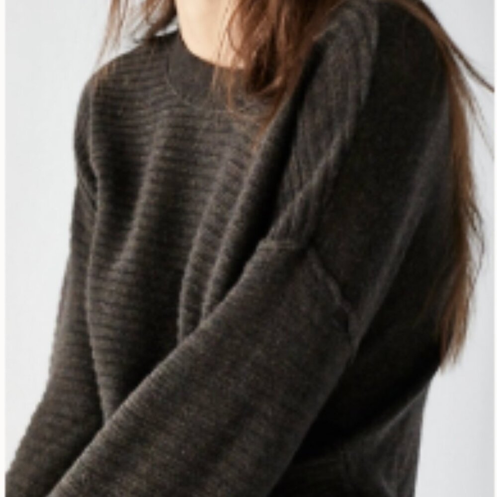 Free People | Ribbed Cashmere Pullover | Raven Feather